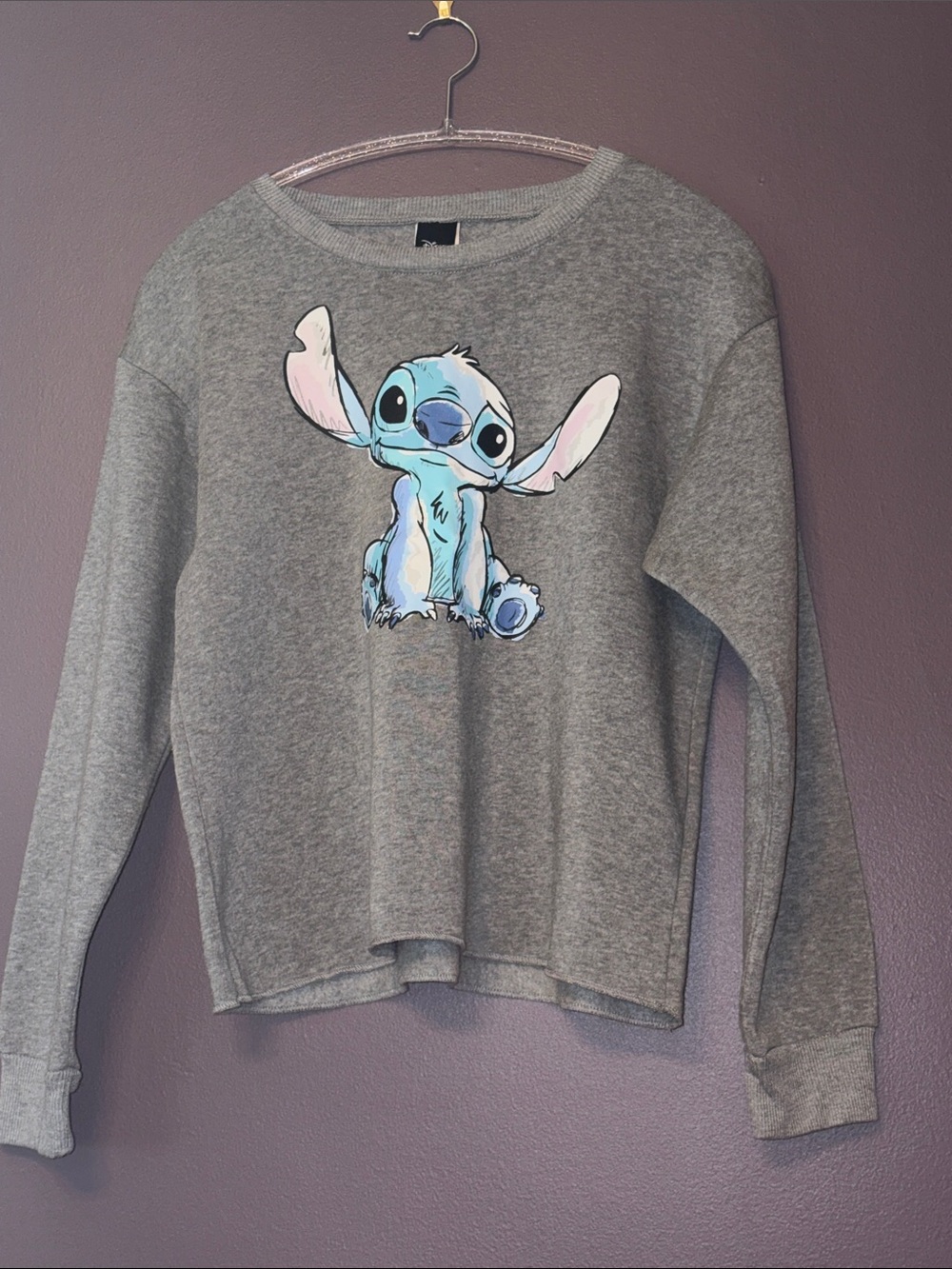 Disney Stitch Gray Graphic Crewneck Super Soft Sweater XL NWOT